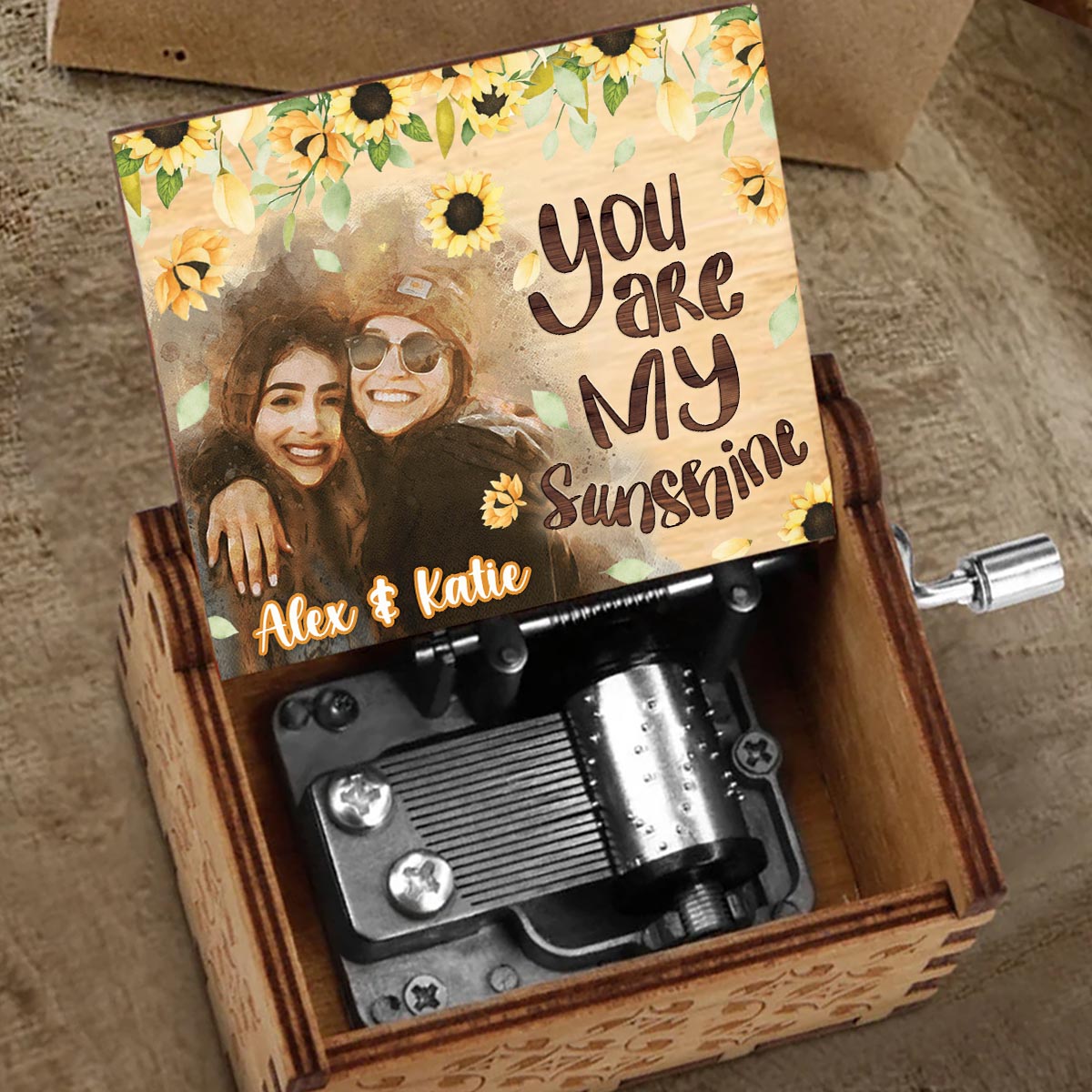 You Are My Sunshine - Personalized Bestie Hand Crank Music Box