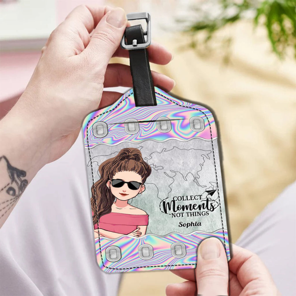 Il est temps de vivre une nouvelle aventure ! – Cadeau de voyage pour maman, fille, petite-fille, épouse, petite amie, amie – Étiquette à bagages en cuir personnalisée
