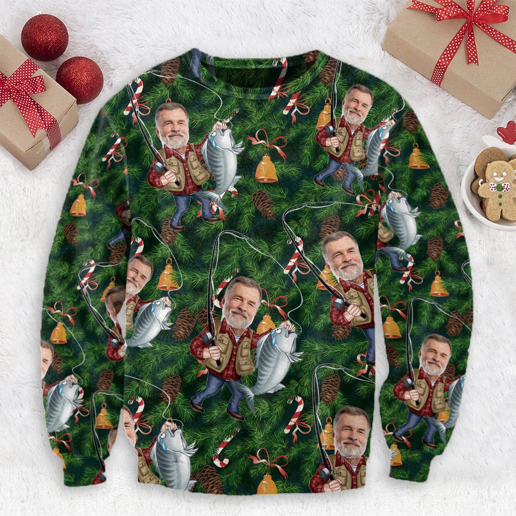 Amoureux de la pêche - Pull moche de pêche personnalisé