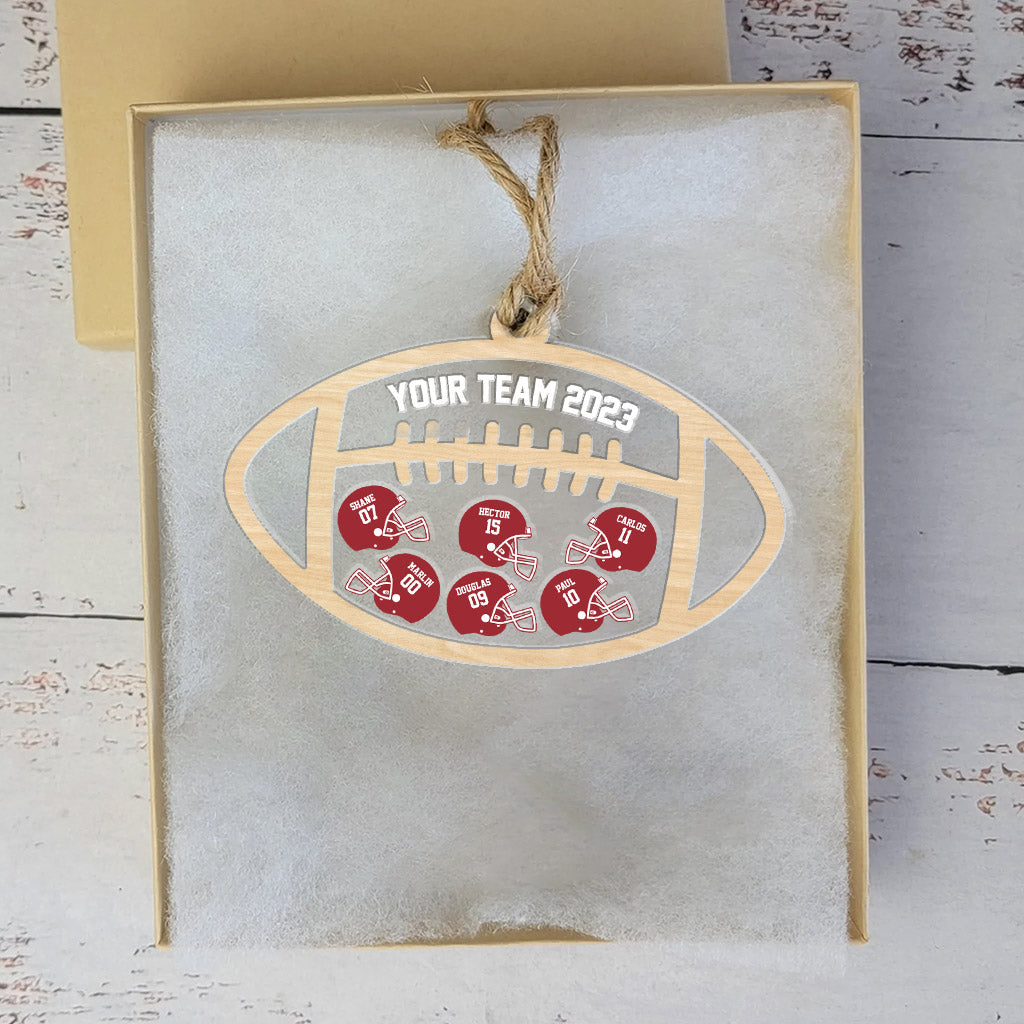 Équipe de football - Ornement à secouer personnalisé à 3 couches