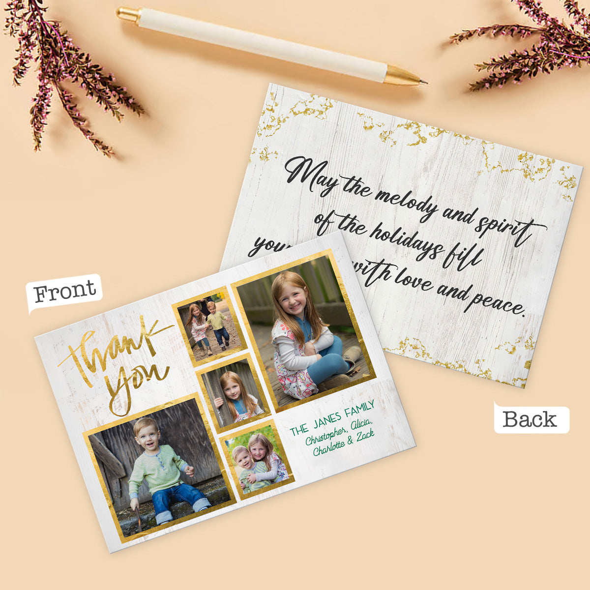 Téléchargement de photo de remerciement - Carte de vœux personnalisée