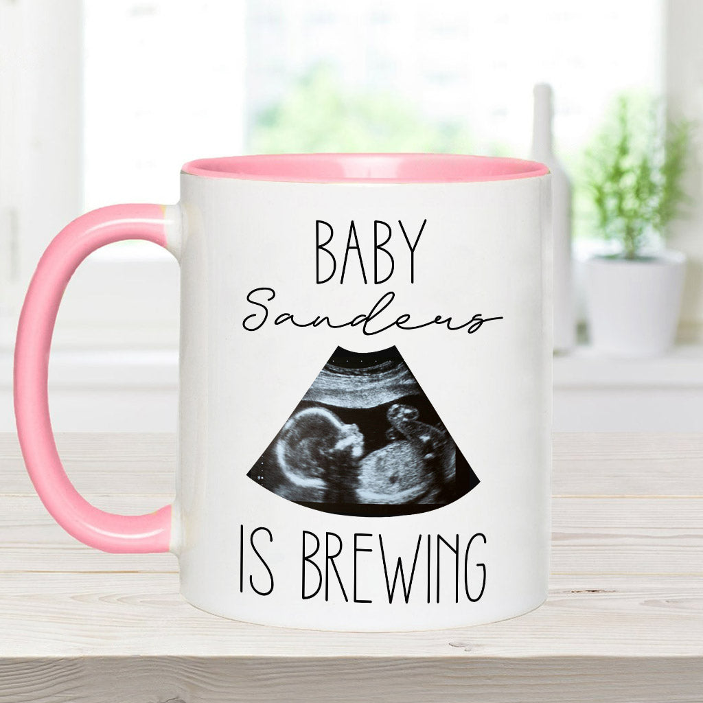Photo d'échographie de bébé en préparation - Cadeau de grossesse pour votre femme - Mug personnalisé