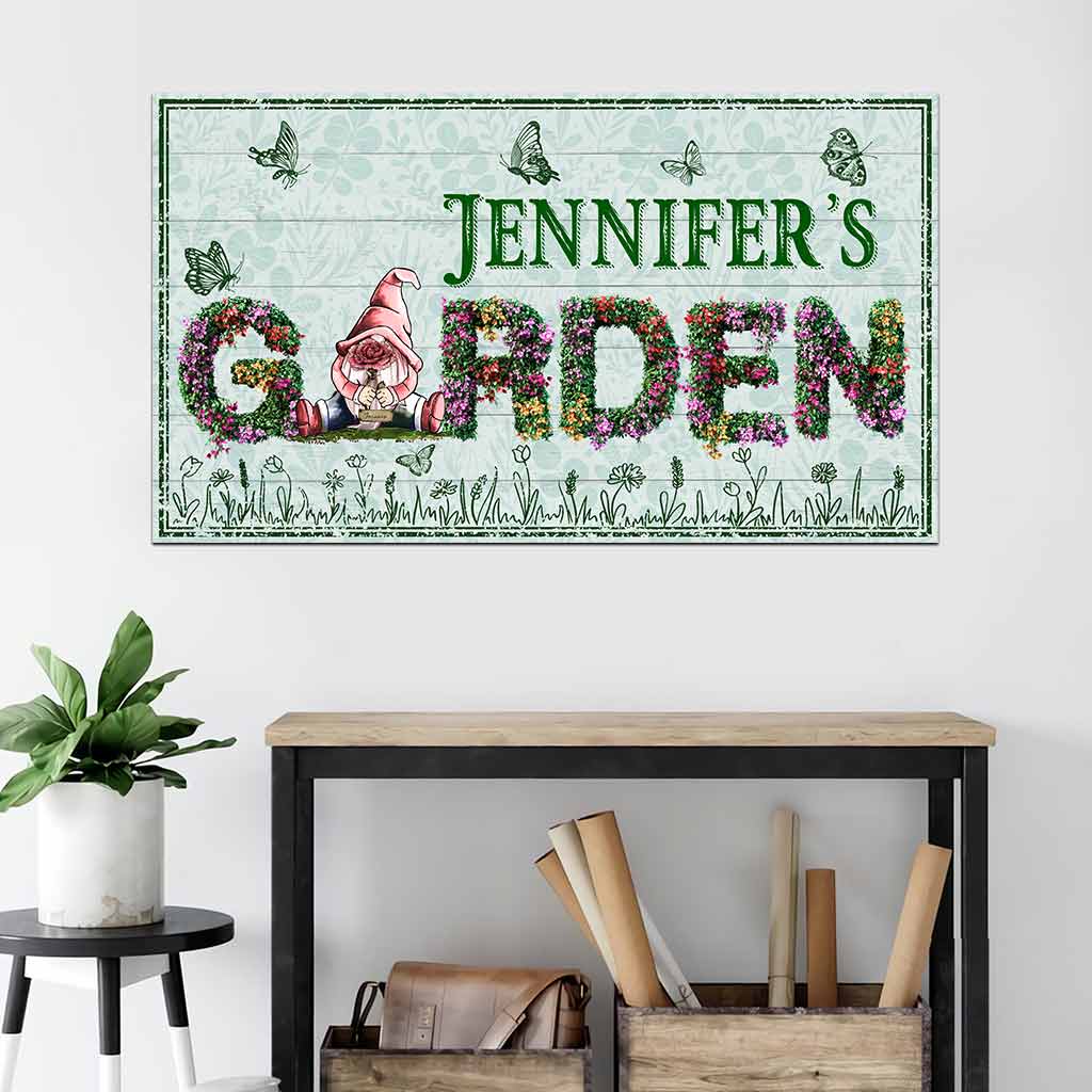 Bienvenue dans mon jardin - Panneau en métal découpé personnalisé pour le jardinage