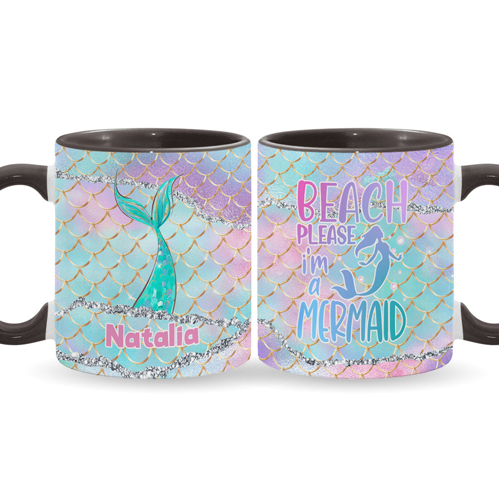 Plage, s'il vous plaît, je suis une sirène - Mug personnalisé pour les amoureux de la mer