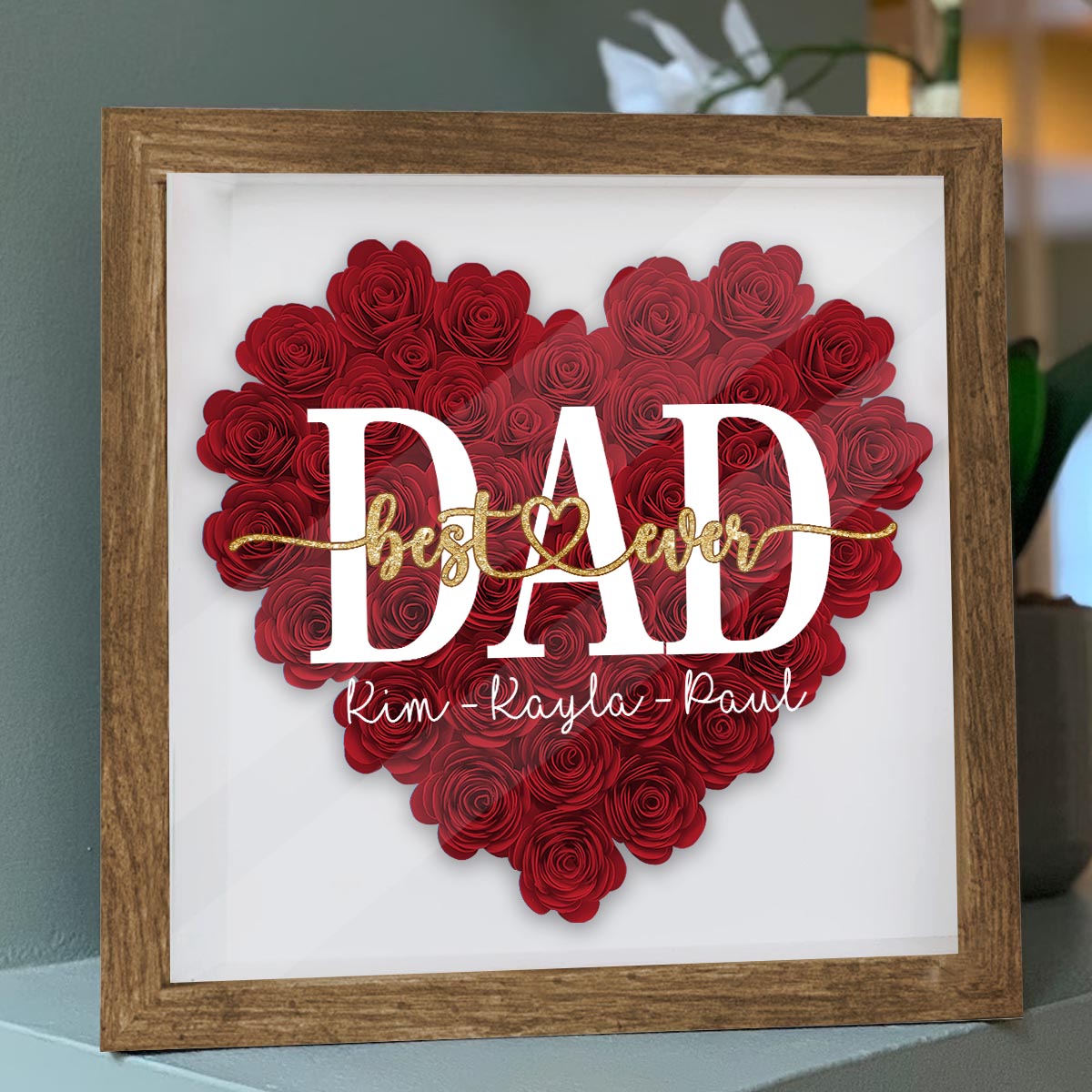 Meilleure maman du monde - Cadeau pour maman, grand-mère, grand-père, papa, tante, sœur - Boîte à fleurs personnalisée