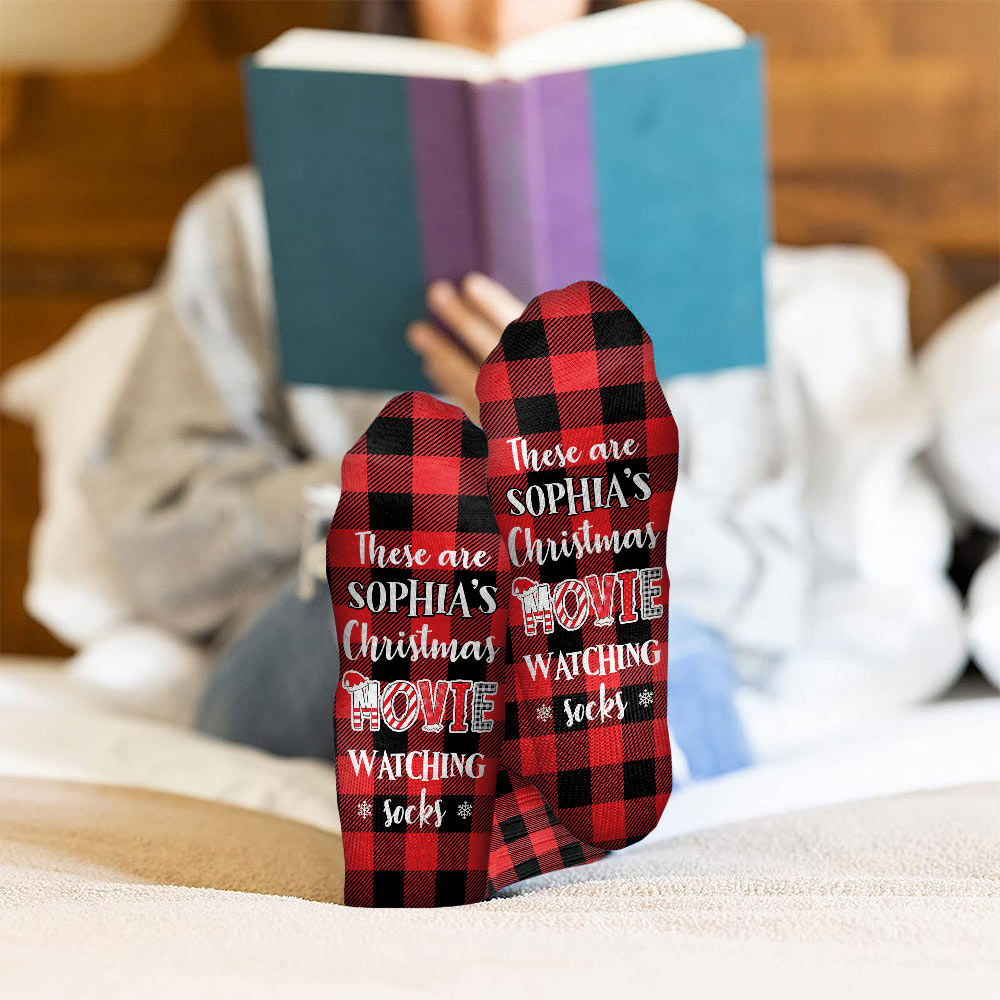 Chaussettes de Noël personnalisées pour regarder des films de Noël