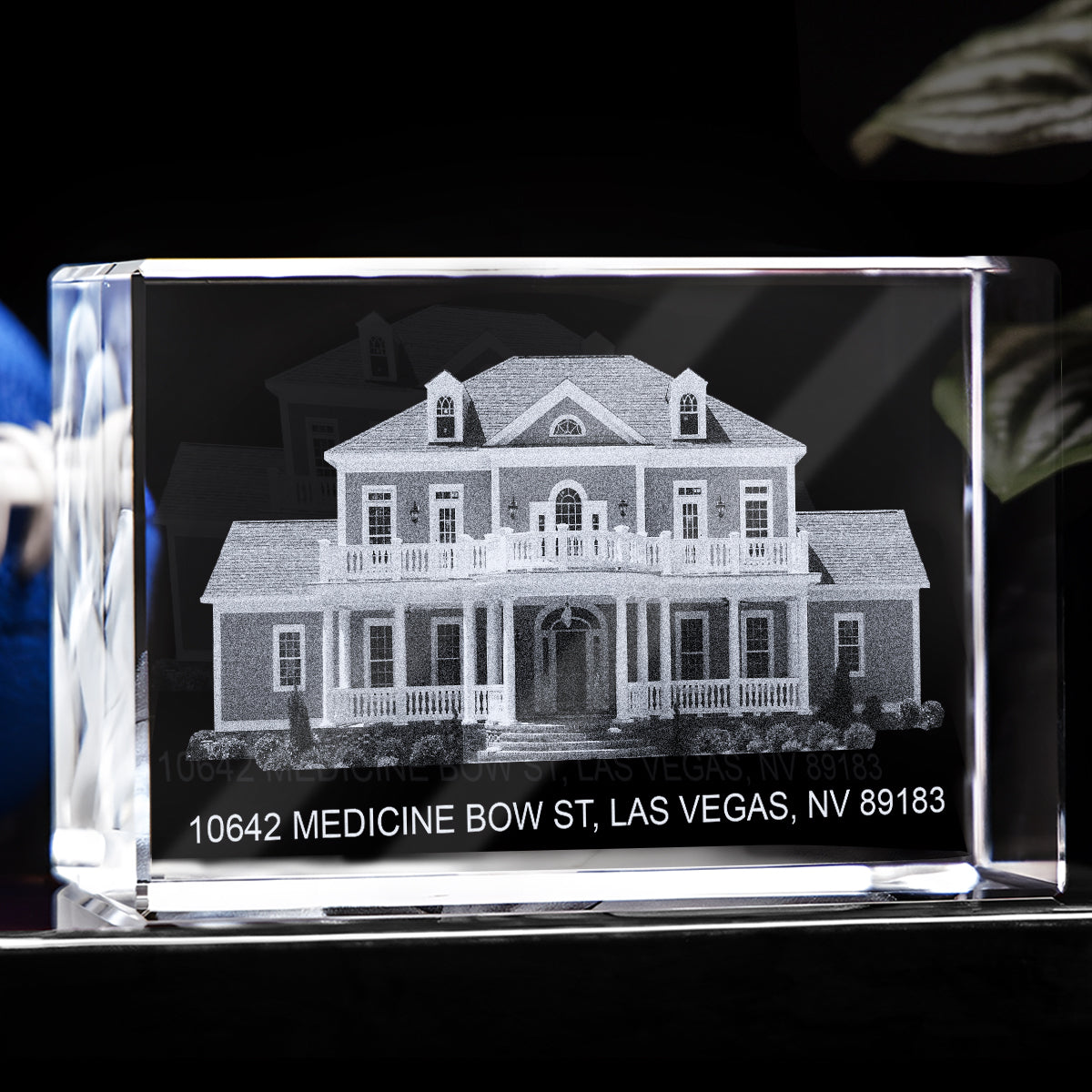 Décoration de pendaison de crémaillère - Lampe en cristal cubique 3D gravée au laser et personnalisée pour pendaison de crémaillère