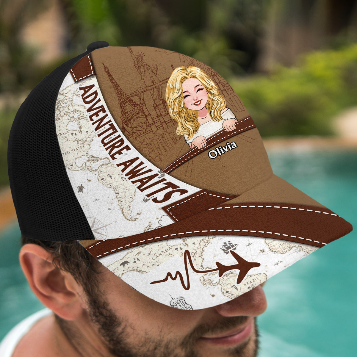 L'aventure vous attend - Casquette de camionneur de voyage personnalisée