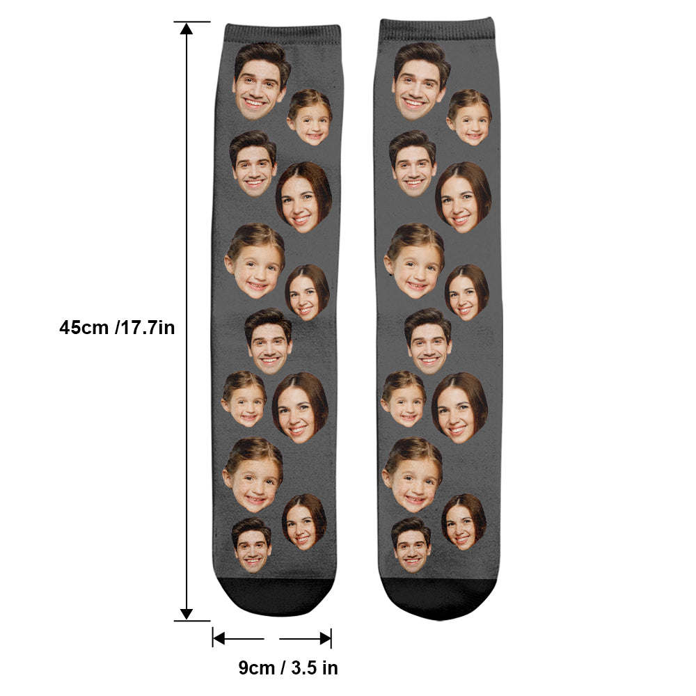 Chaussettes personnalisées pour toute la famille - Face personnalisée