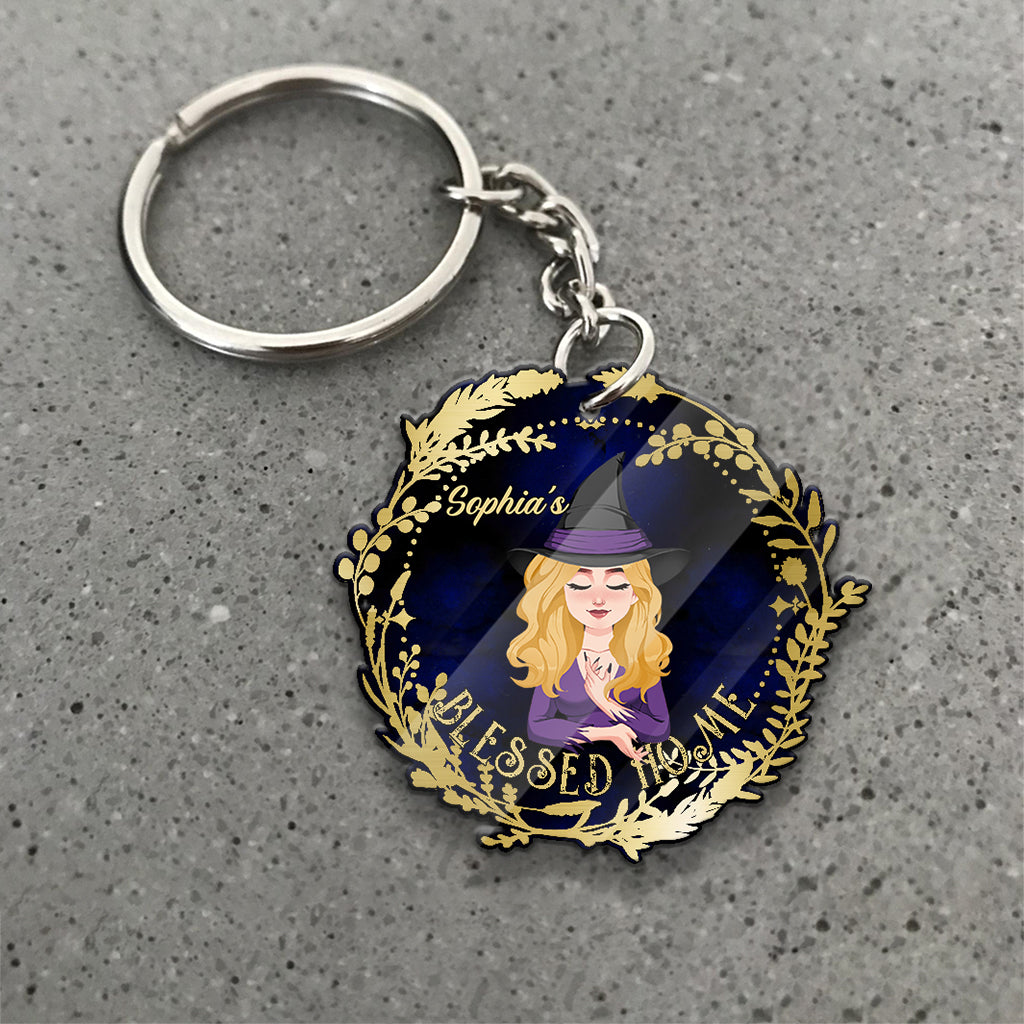 Blessed Home - Personalized Witch Keychain