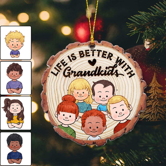La vie est plus belle avec des petits-enfants - Cadeau pour grand-mère et grand-père - Ornement personnalisé