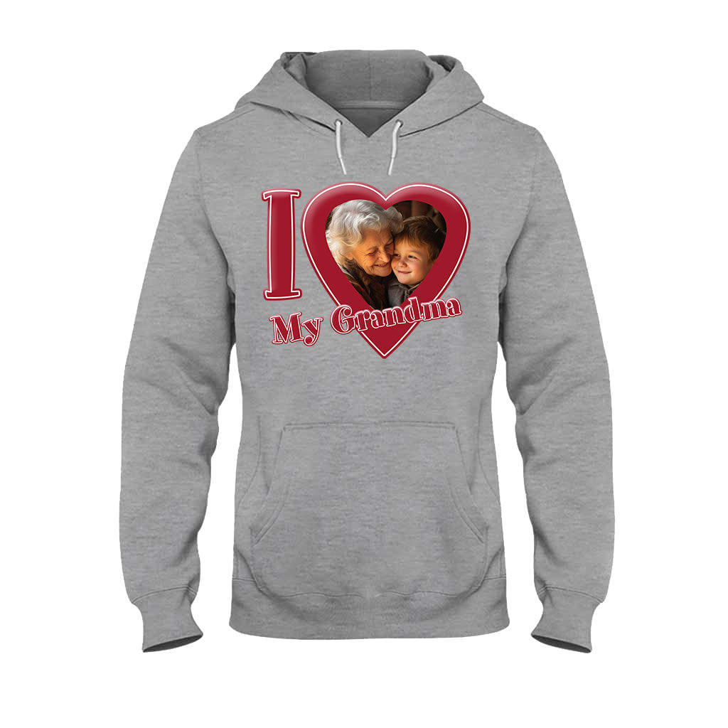 J'aime ma grand-mère/mamie/maman... - T-shirt et sweat à capuche personnalisés pour grand-mère