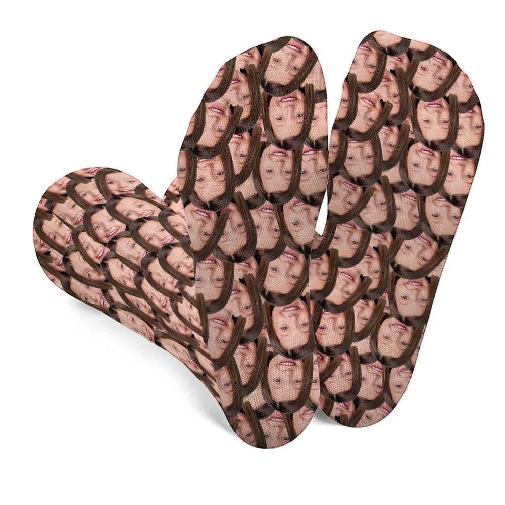 Chaussettes personnalisées pour petite-fille avec visage imprimé -