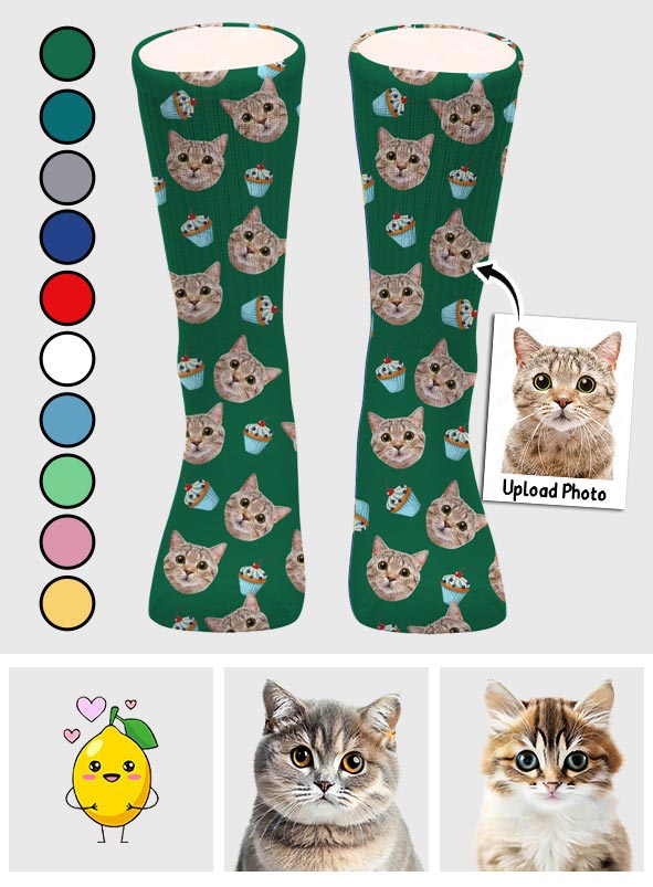 Chaussettes personnalisées pour chat à motif d'icônes amusantes
