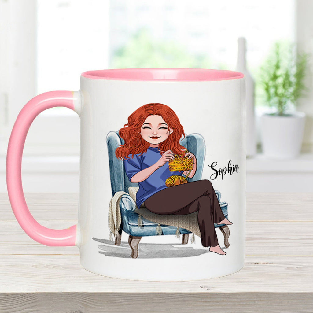 Je suis crocheteuse à mes heures perdues - Mug personnalisé à motif crochet
