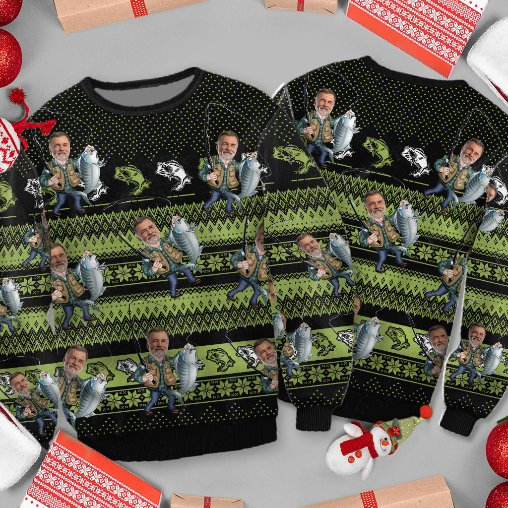 J'adore la pêche - Pull moche de pêche personnalisé