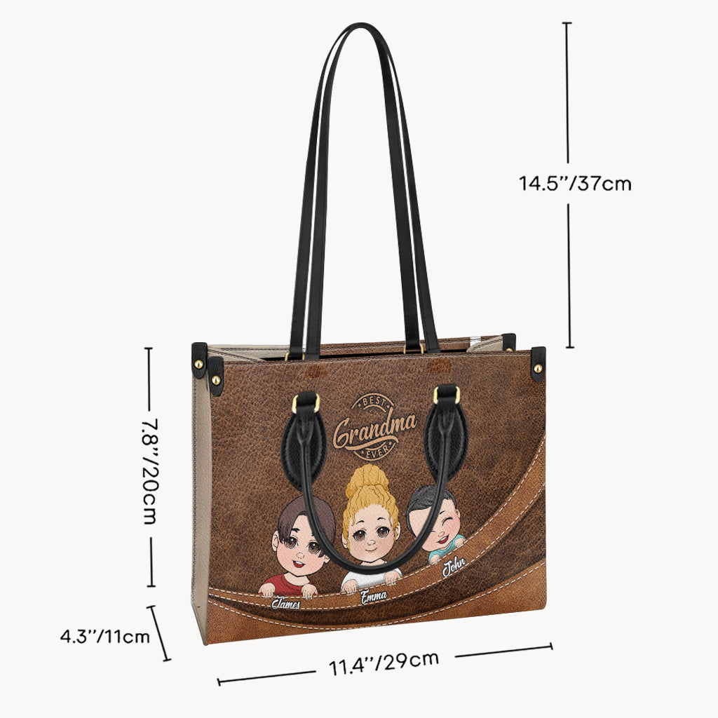 Meilleure grand-mère du monde - Sac à main en cuir personnalisé pour grand-mère