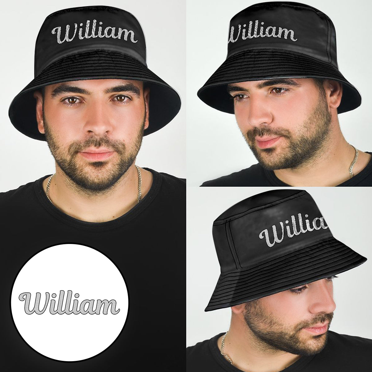 Bob brodé personnalisé avec nom - Nom personnalisé pour fils