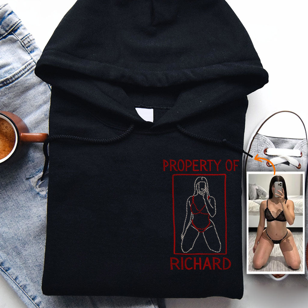 Cadeau original pour lui - Sweat à capuche brodé personnalisé pour couple