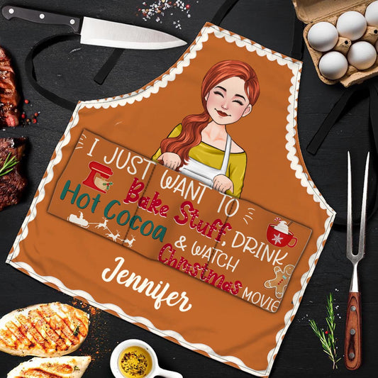 Tablier de pâtisserie personnalisé « J'ai juste envie de faire des gâteaux »