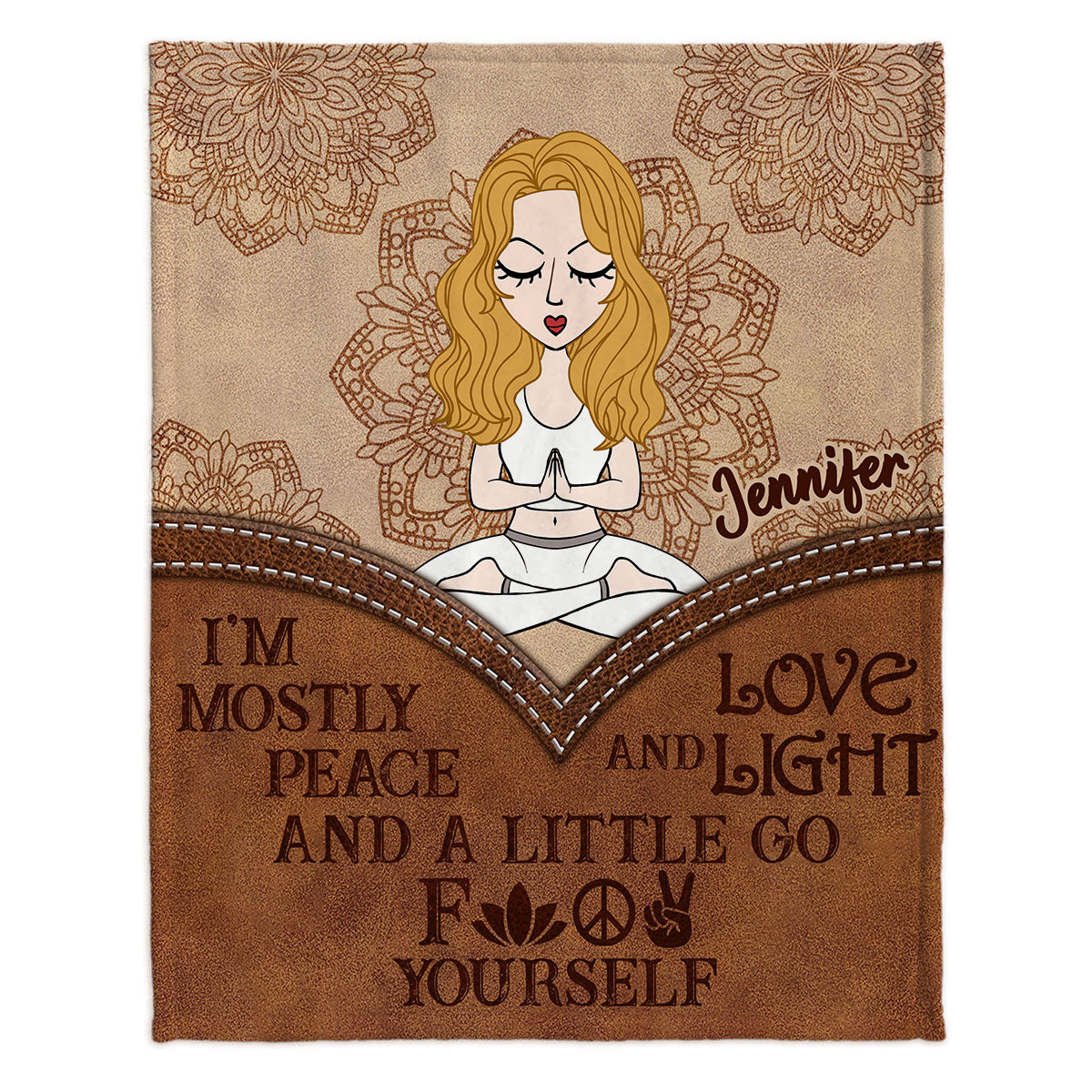 I'm Mostly Peace - Personalized Yoga Blanket