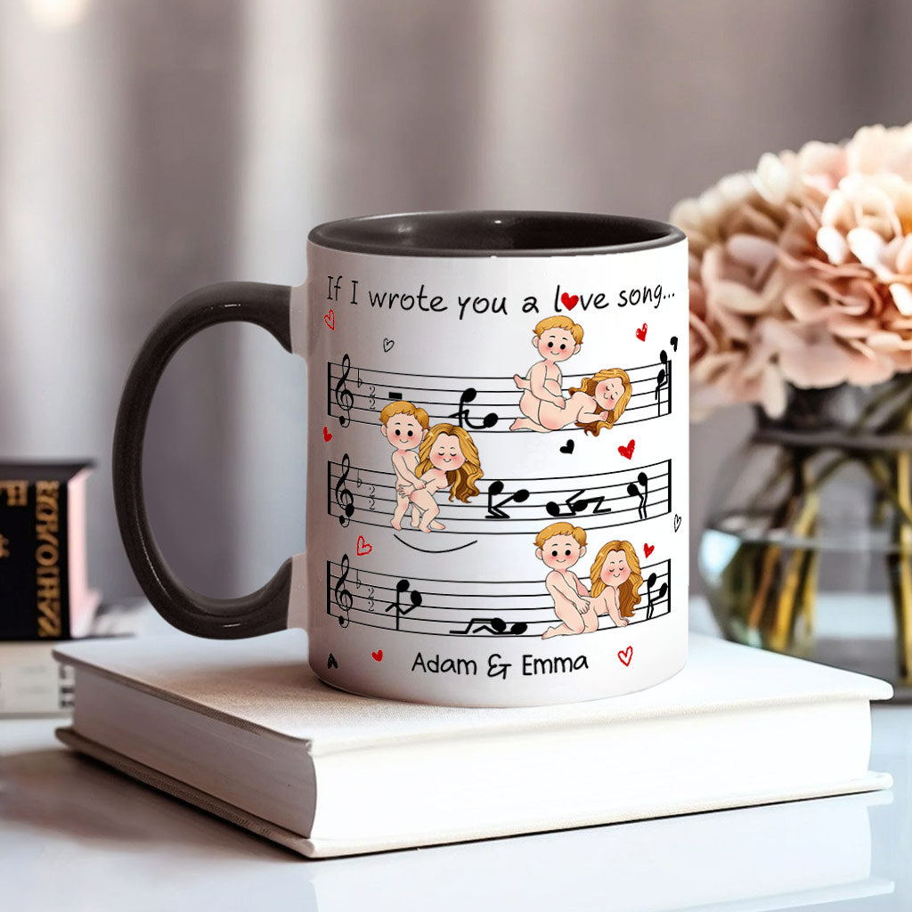 Mug personnalisé pour couple « Si je t'écrivais une chanson d'amour »
