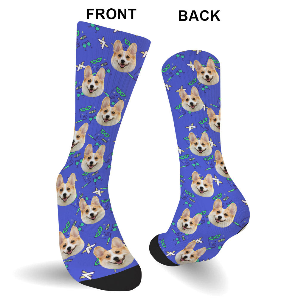 Chaussettes personnalisées pour chien à motif de fête - Chaussettes personnalisées pour chien