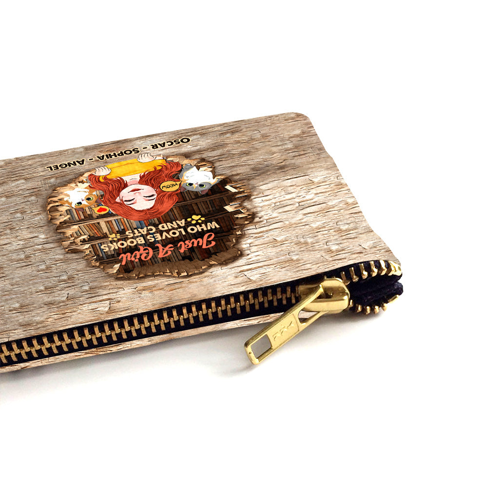 Pochette à livres personnalisée « J’aime les livres et les chats »