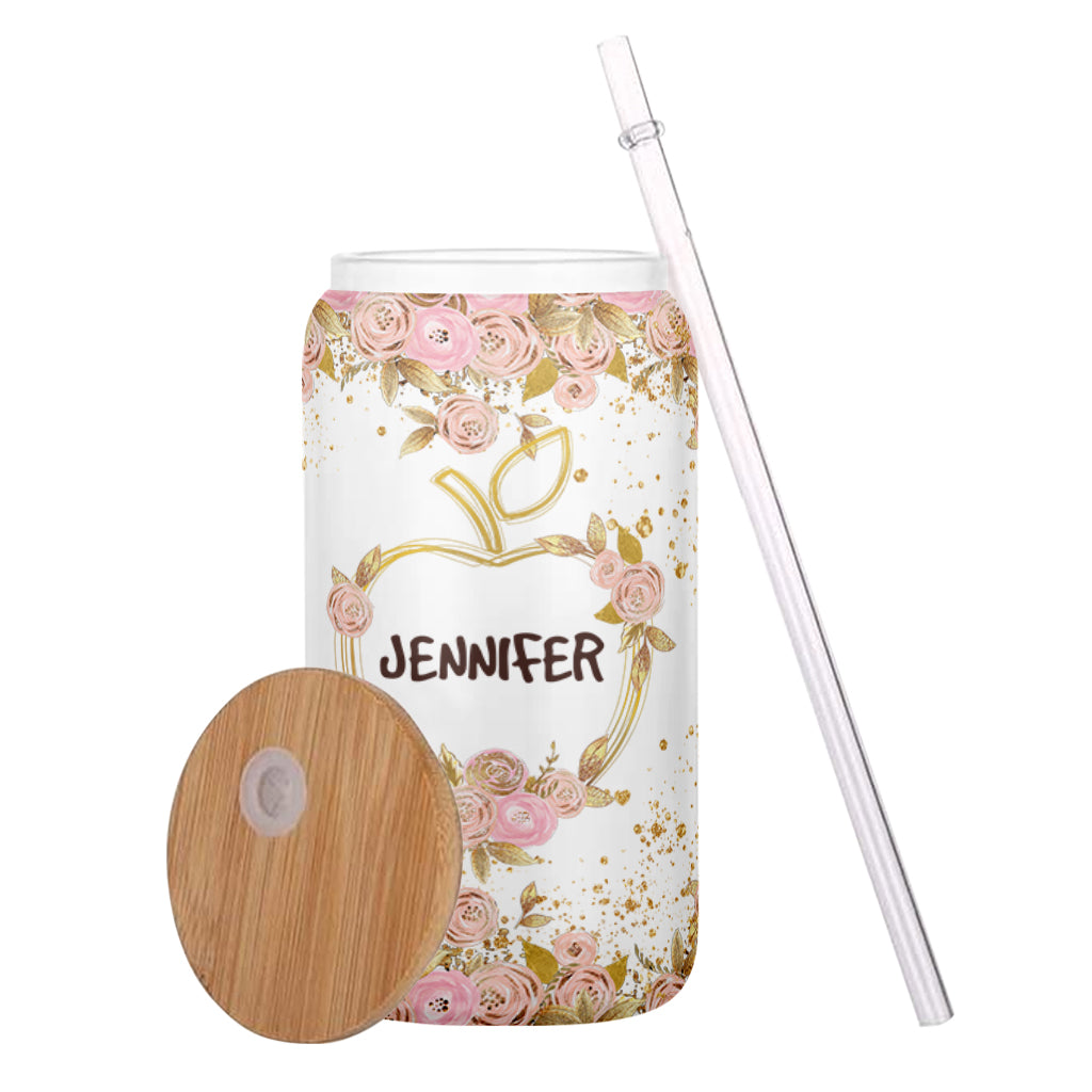 Teaching Is A Work Of Heart - Personalized Teacher Can Glass