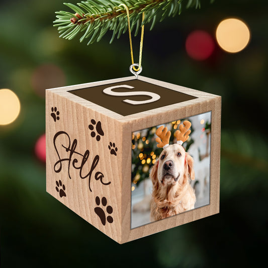 Joyeux Noël Miaou ! Ornement de Noël en forme de bloc - Cadeau pour les amoureux des chiens et des chats - Ornement en forme de bloc personnalisé