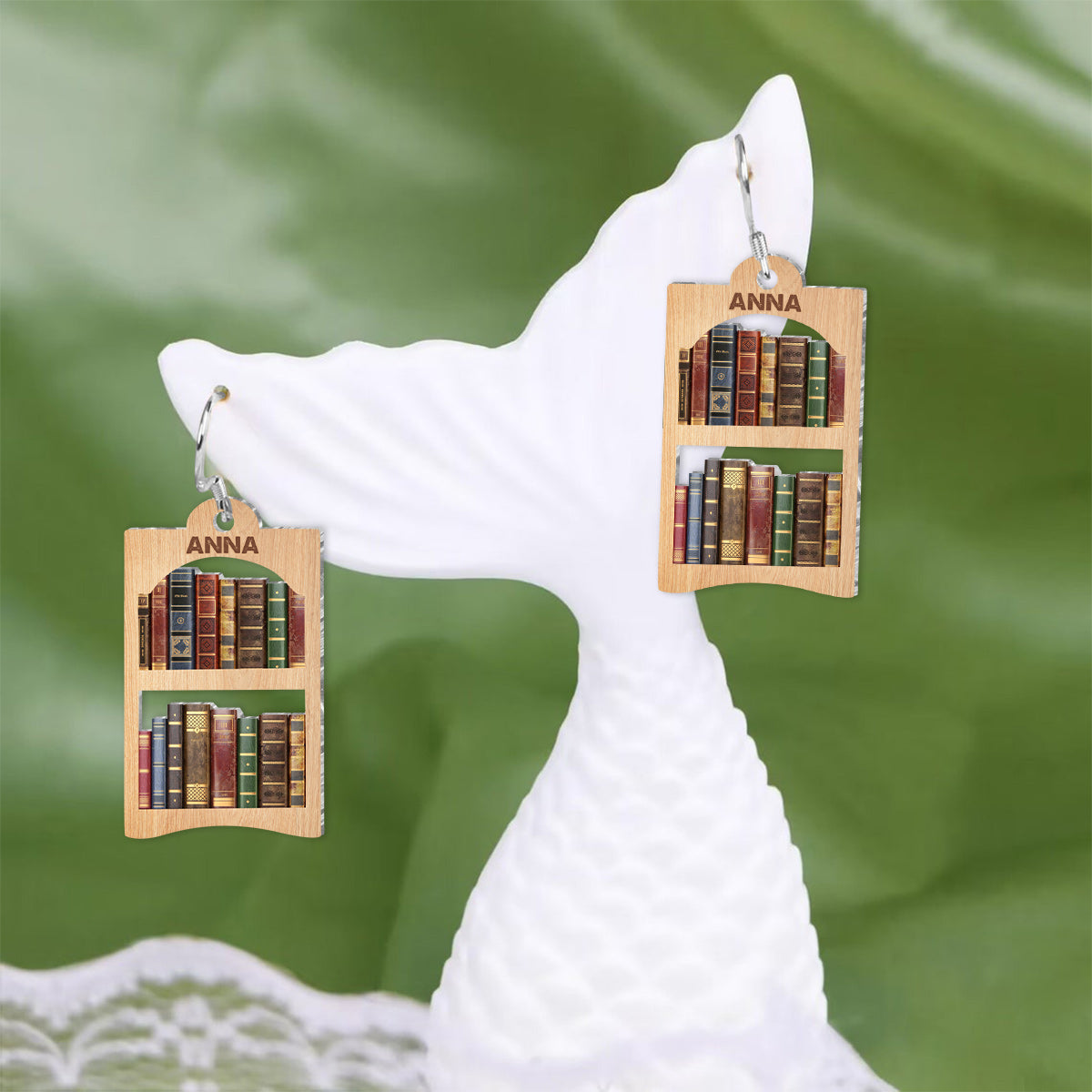 Amoureux des livres - Boucles d'oreilles personnalisées en forme de livre