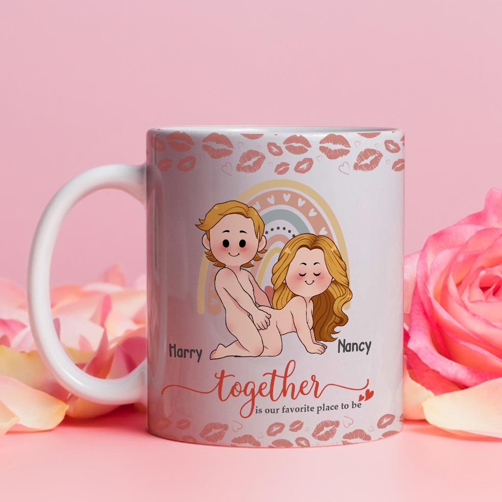 Être ensemble, c'est notre endroit préféré - Mug personnalisé pour couple