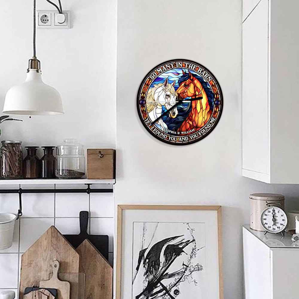So Many In The Barn - Horse gift for husband, wife, boyfriend, girlfriend - Personalized Wall Clock