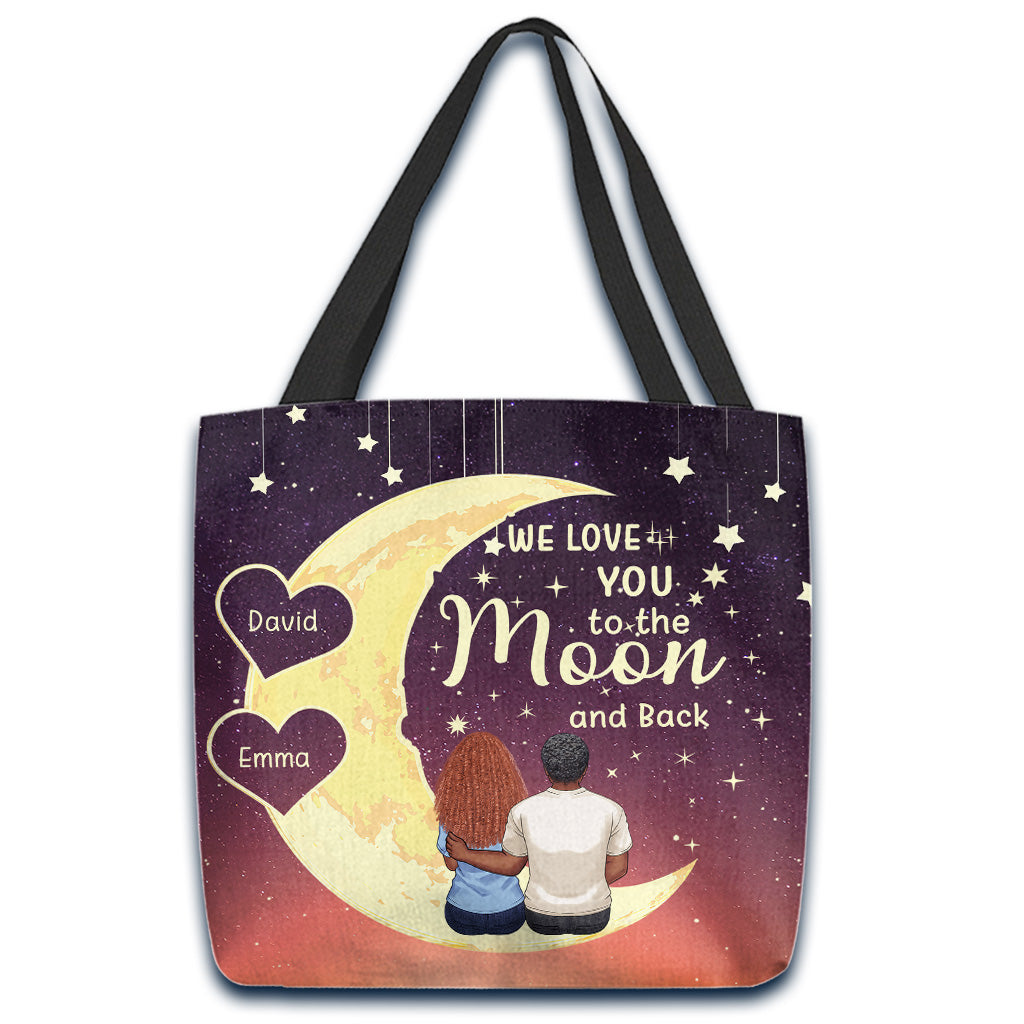 Aller et revenir de la Lune - Cadeau pour grand-mère, maman, fille, petite-fille - Sac fourre-tout personnalisé