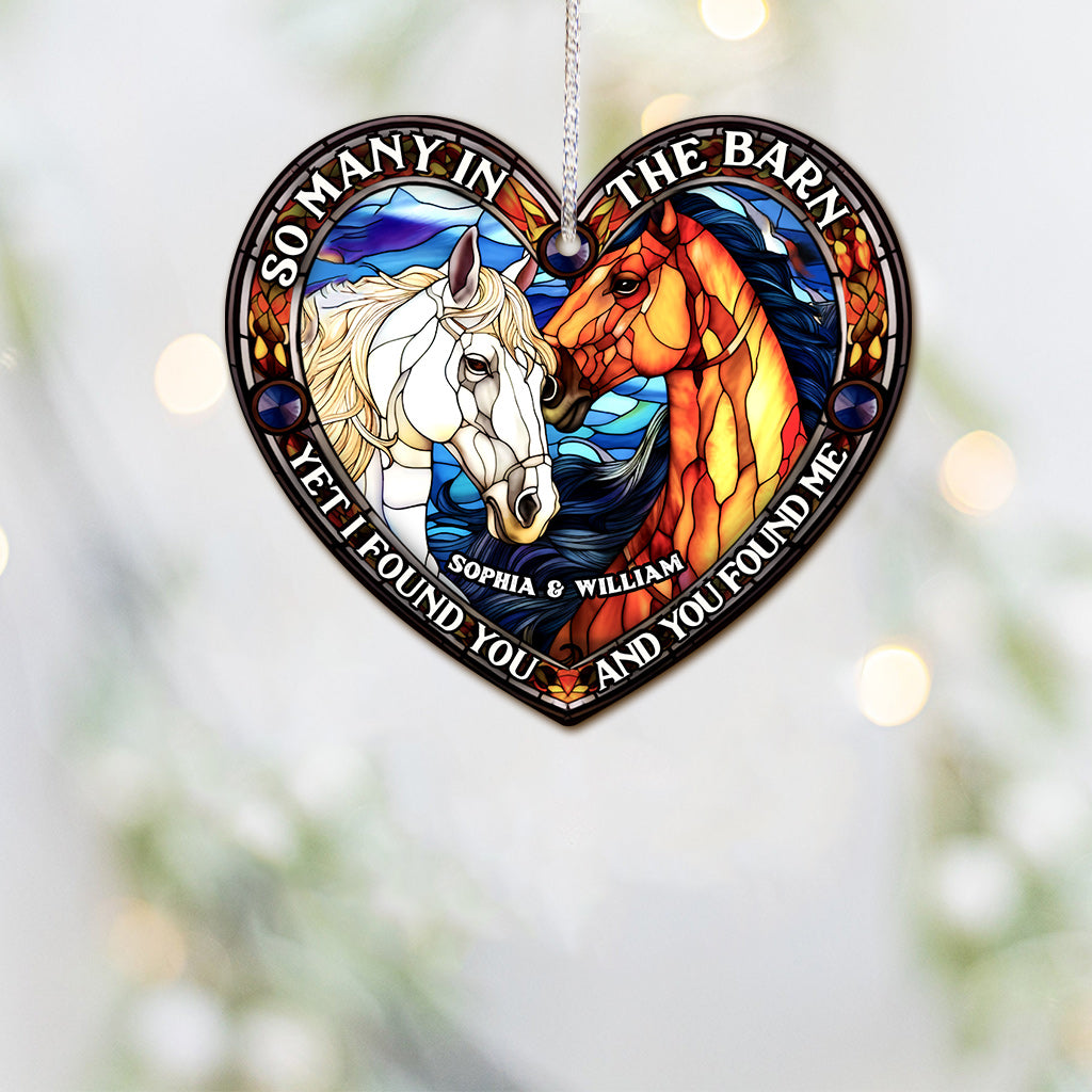 Tant de monde dans l'étable - Cadeau sur le thème du cheval pour mari, femme, petit ami, petite amie - Ornement personnalisé