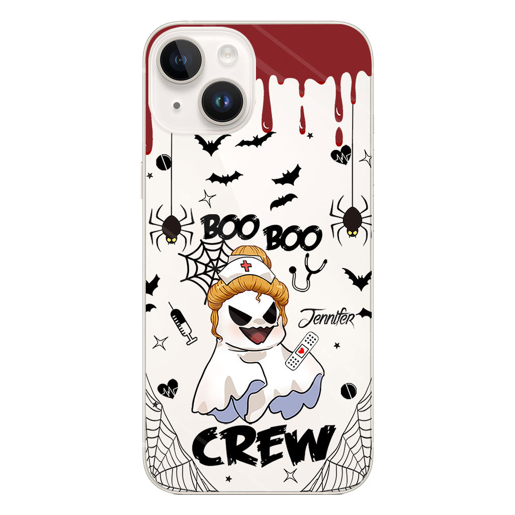 Boo Boo Crew - Étui de téléphone transparent personnalisé pour infirmière