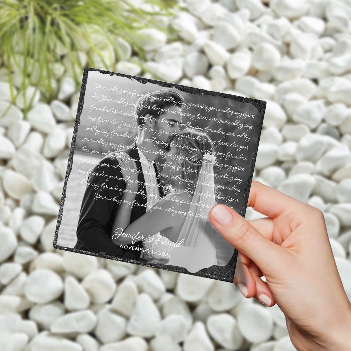 Tu es mon rayon de soleil - Pierre carrée personnalisée pour mari et femme