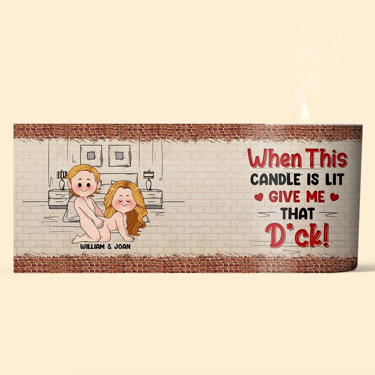 Bougie personnalisée pour couple avec couvercle en bois