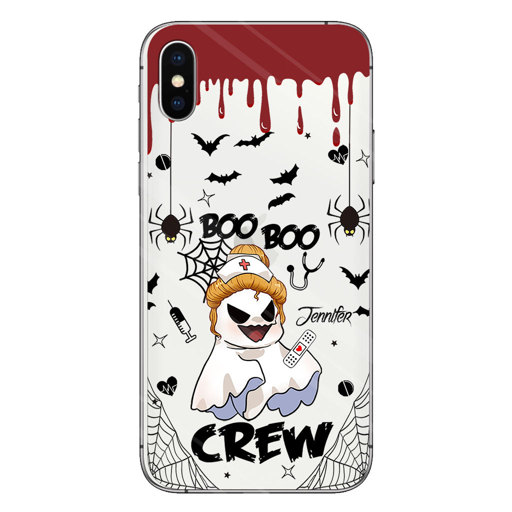 Boo Boo Crew - Étui de téléphone transparent personnalisé pour infirmière