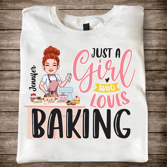 Juste une fille qui adore pâtisser - T-shirt et sweat à capuche personnalisés sur le thème de la pâtisserie