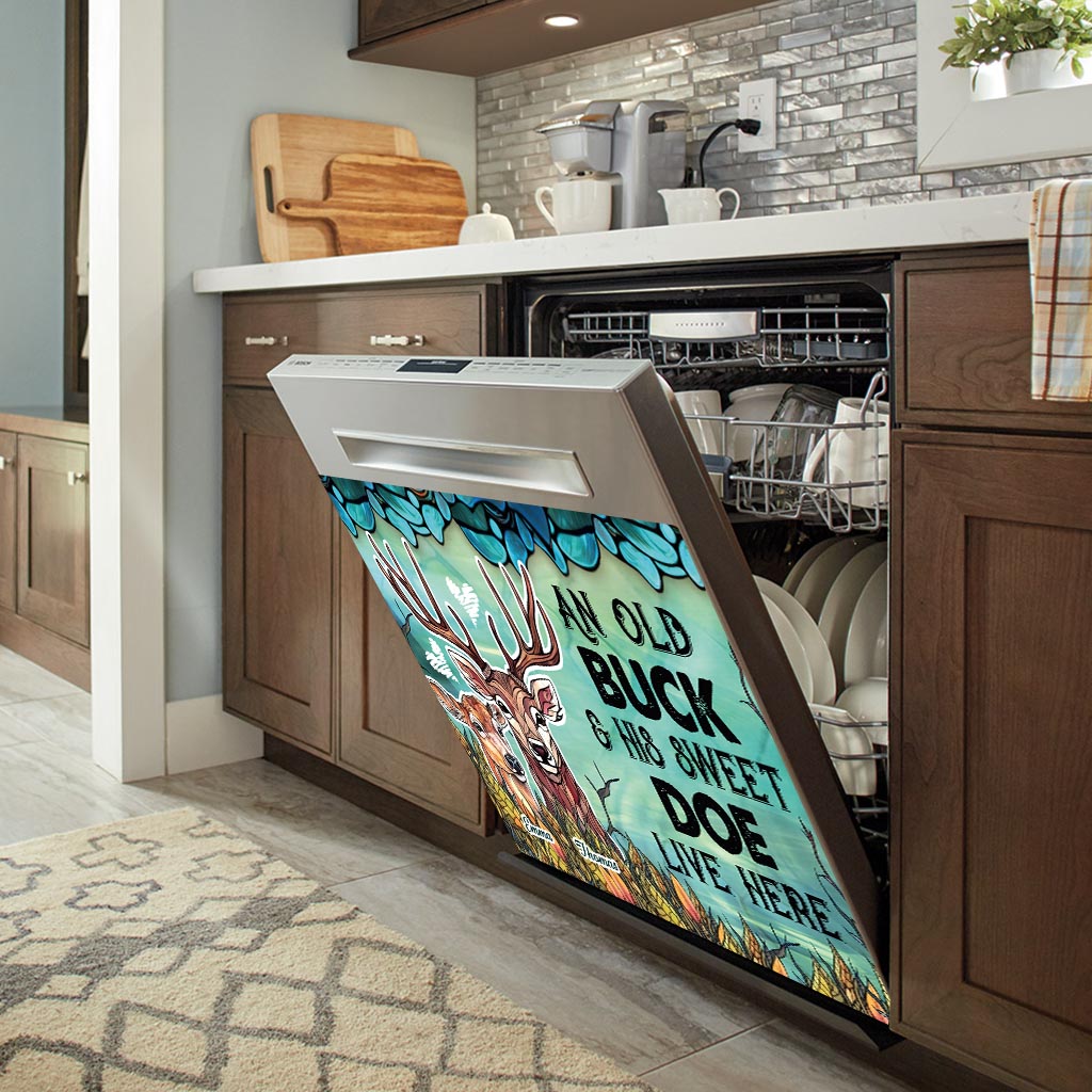 Vivez ici - Housse de lave-vaisselle personnalisée sur le thème de la chasse