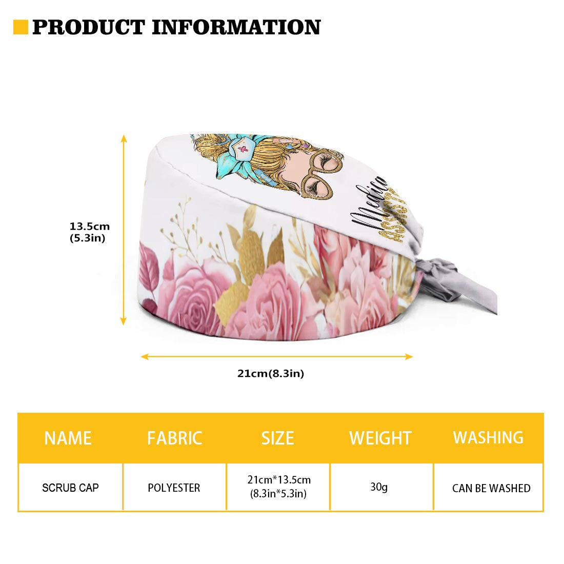 Vie d'infirmière - Bonnet de bloc opératoire personnalisé