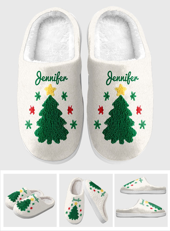 Sapin de Noël - Pantoufles de Noël personnalisées