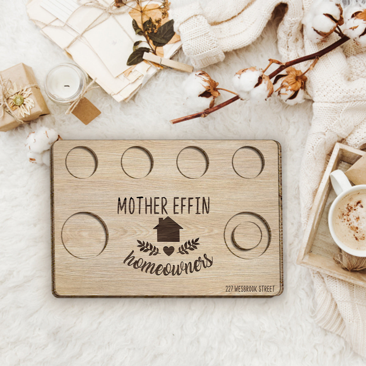 Mother Effin Houseowner - Personalized Housewarming 2 Layered Wood Sign / Wood Plaque