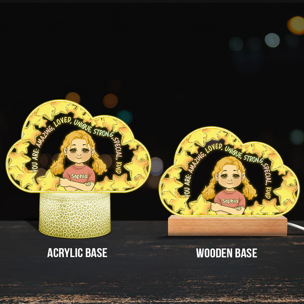 Tu es formidable - Socle lumineux personnalisé en forme de famille