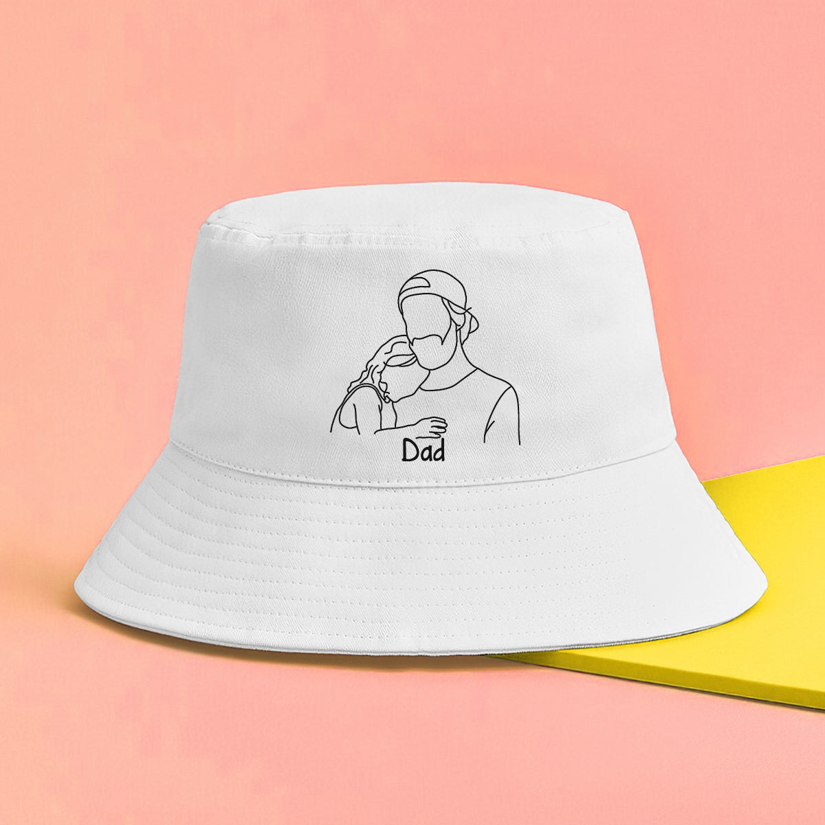 Custom Photo - Personalized Step Dad Embroidered Bucket Hat