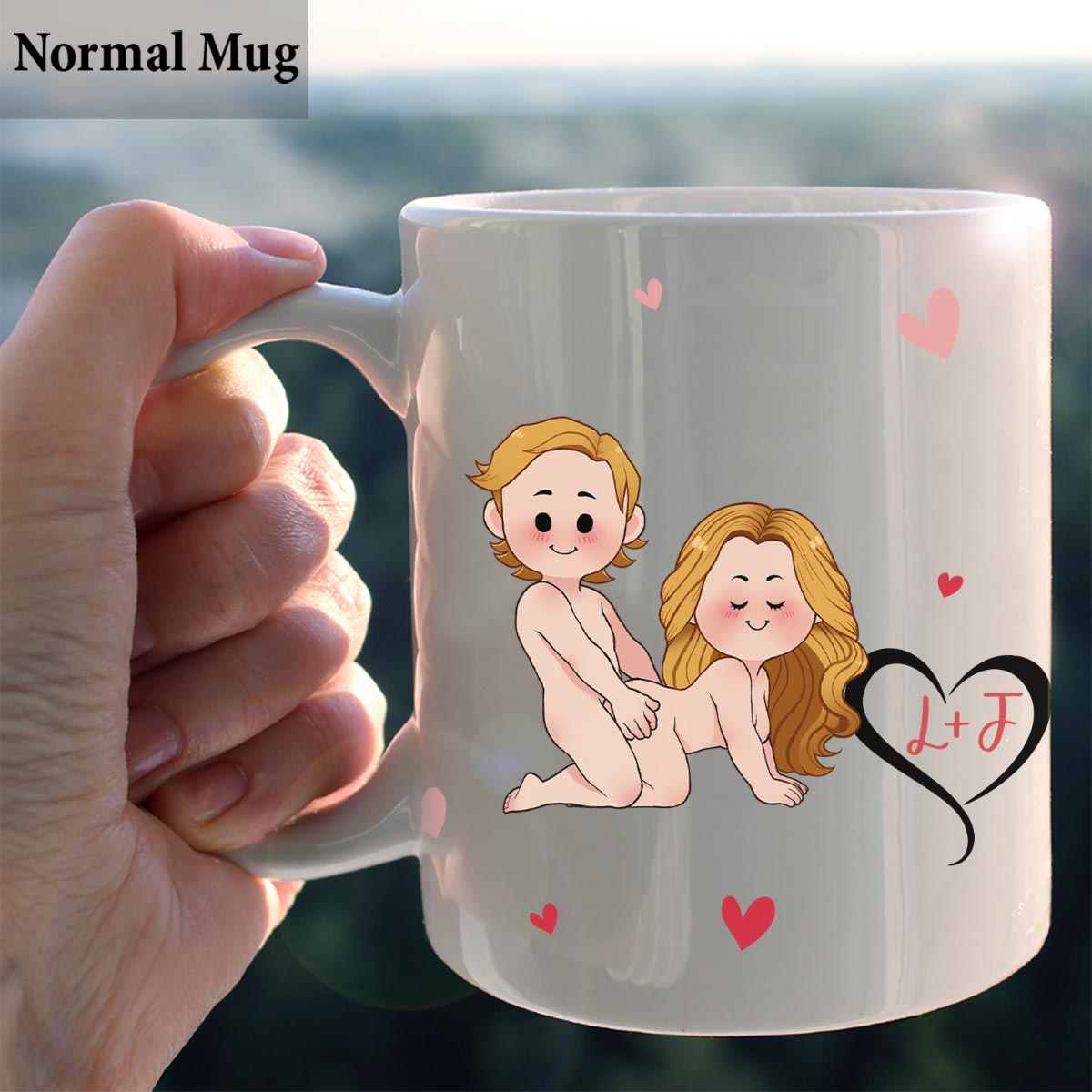 J'aime sa barbe, j'aime ses fesses - Mug personnalisé pour couple