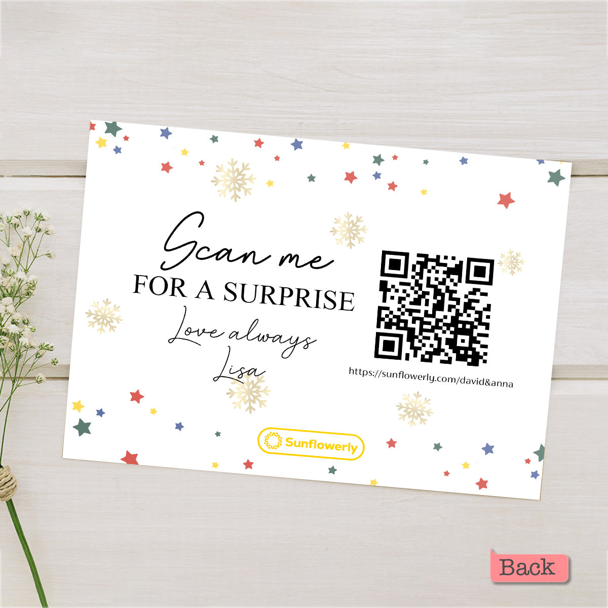 Christmas Ornament Colorful - Personalized QR Greeting Card