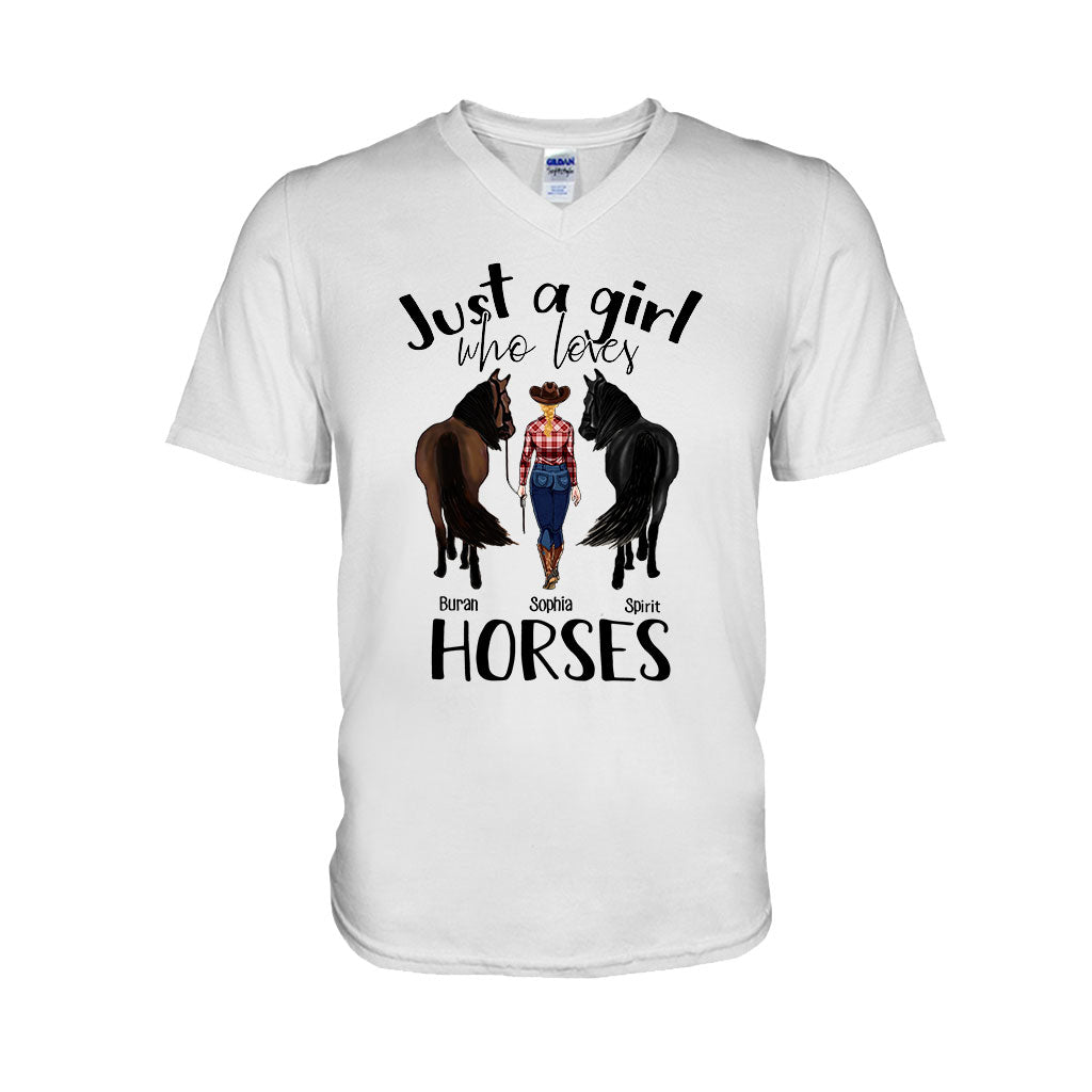 Juste une fille qui aime les chevaux - T-shirt et sweat à capuche personnalisés avec motif cheval