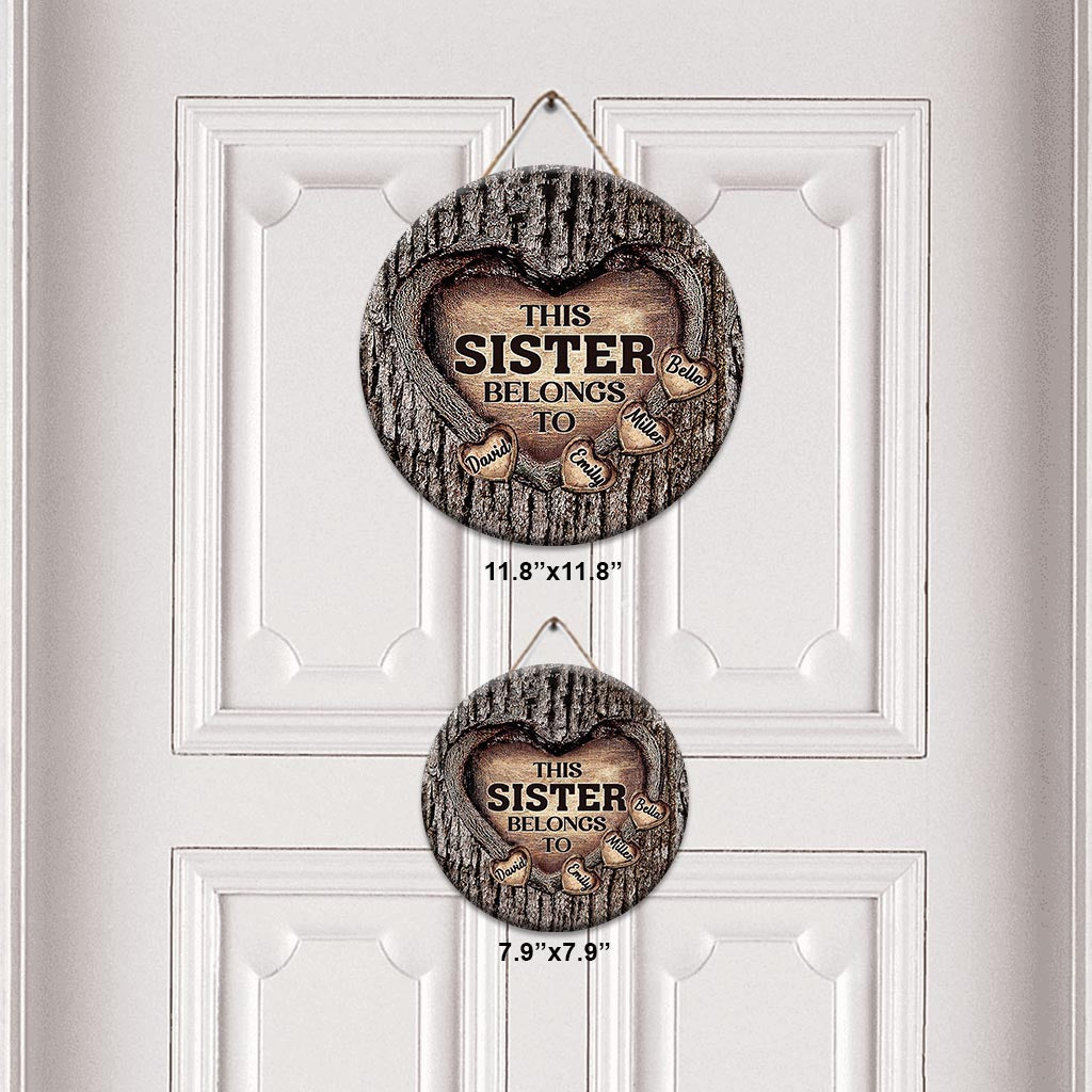 Dad's Heart - Gift for dad, grandma, grandpa, mom, uncle, aunt, brother, sister - Personalized Round Wood Sign